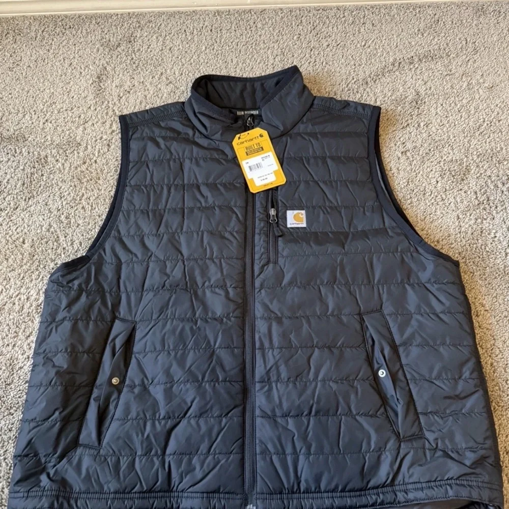 New Carhartt Rain Defender Insulated Vest Black XXL Relaxed Fit Cordura Workwear - Picture 5 of 9